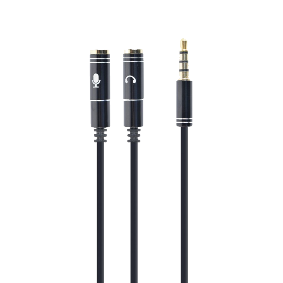 GEMBIRD audio adapter za slušalice 3,5mm 4pin to 2x 3,5 mm 3pin (mic/slušalice), 20cm CCA-417M