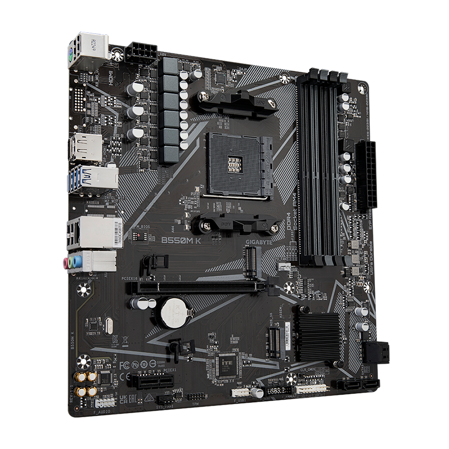 GIGABYTE MB B550M K, AM4 4xDDR4, 2xM.2, 4xSATA; 8xusB; DP; HDMI; PS2; mATX - Image 3