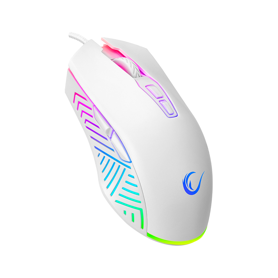 Miš gaming RAMPAGE SMX-G68 SPEAR Full RGB 7200DPI White 7D Macro Gaming Mouse