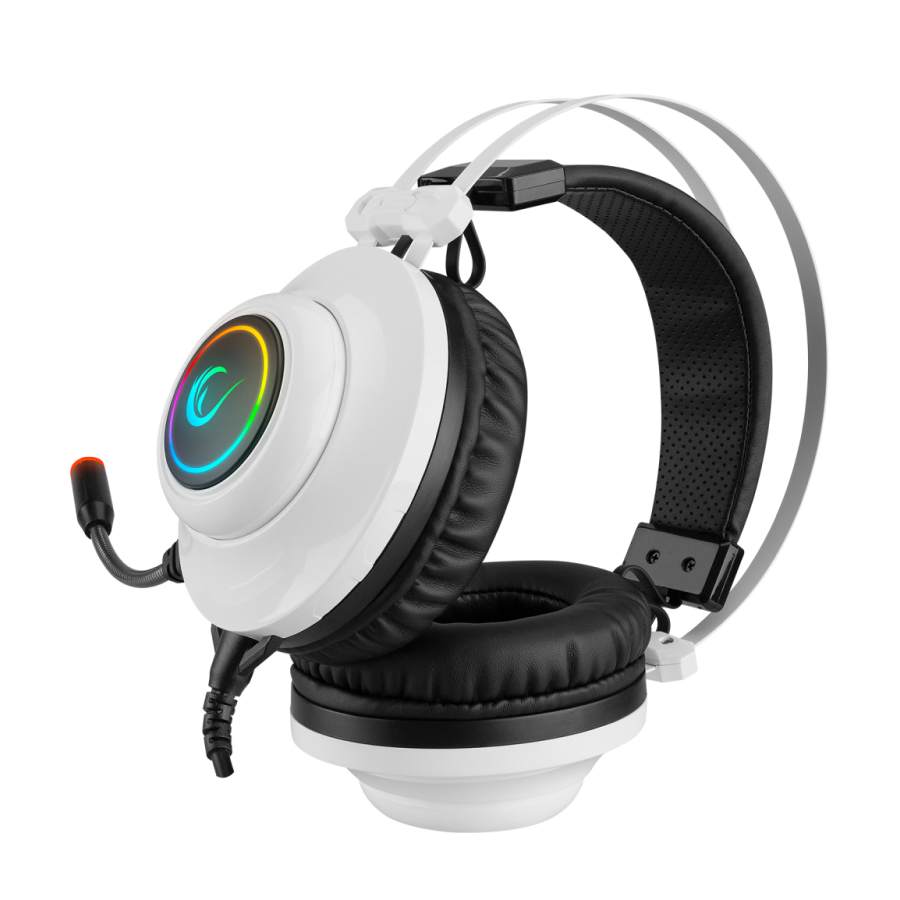 Slušalice sa mikrofonom gaming RAMPAGE RM-K1 PULSAR white, USB 7.1 surround, vibracija, RGB - Image 4