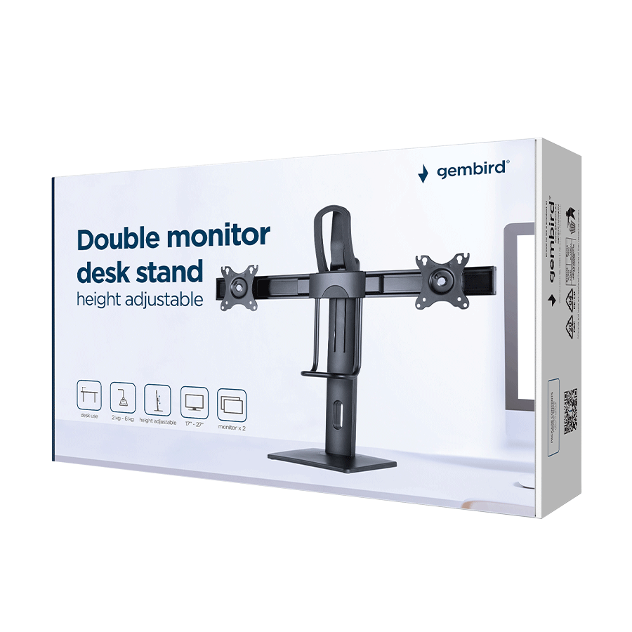 NOSAČ STALAK ZA DVA MONITORA GEMBIRD MS-D2-01, do 27”, up to 6 kg - Image 18