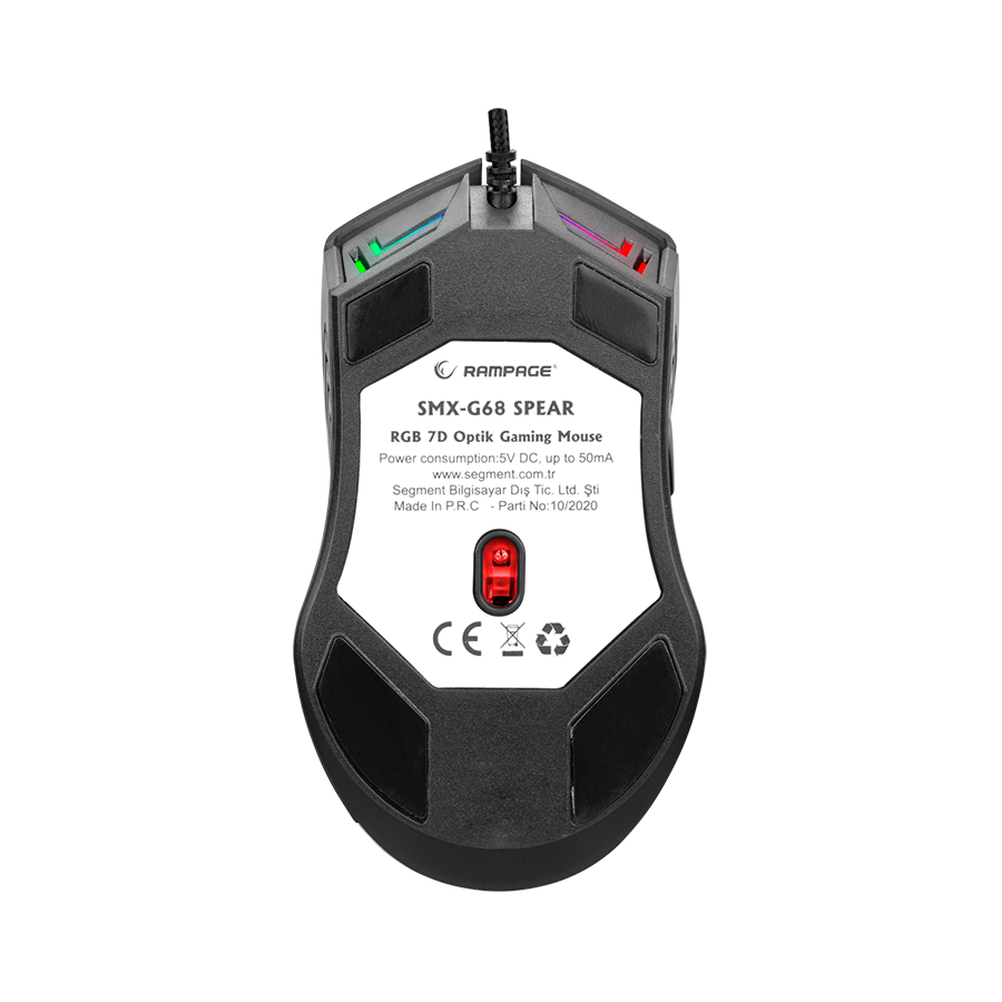 Miš gaming RAMPAGE SMX-G68 SPEAR Full RGB 7200DPI Black 7D Macro Gaming Mouse, 34870 - Image 6