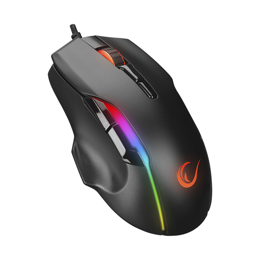 Miš gaming RAMPAGE SMX-R45 ORBIT Black. Wired 6400dpi, Huano S, 7D RGB Illuminated USB Professional Gaming Mouse