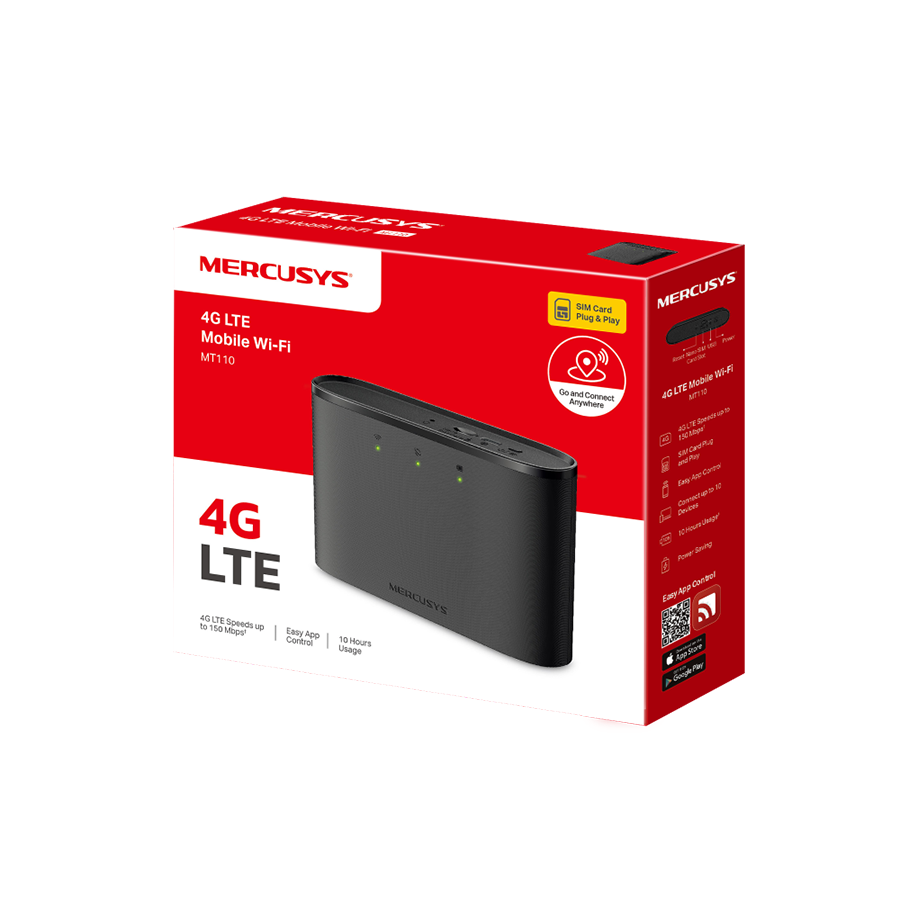 ROUTER Mercusys MT110 4G LTE mobilni Wi-Fi, 2200 mAh baterija, 4G LTE brzine do 150 Mbps, 150 Mbps WiFi 2,4 GHz, SIM kartica Plug and Play - Image 4