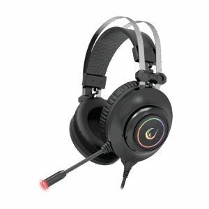 Slušalice sa mikrofonom gaming RAMPAGE RM-K1 PULSAR black, USB 7.1 surround, vibracija, RGB