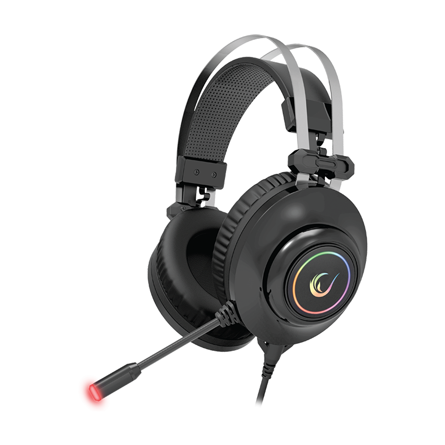 Slušalice sa mikrofonom gaming RAMPAGE RM-K1 PULSAR black, USB 7.1 surround, vibracija, RGB