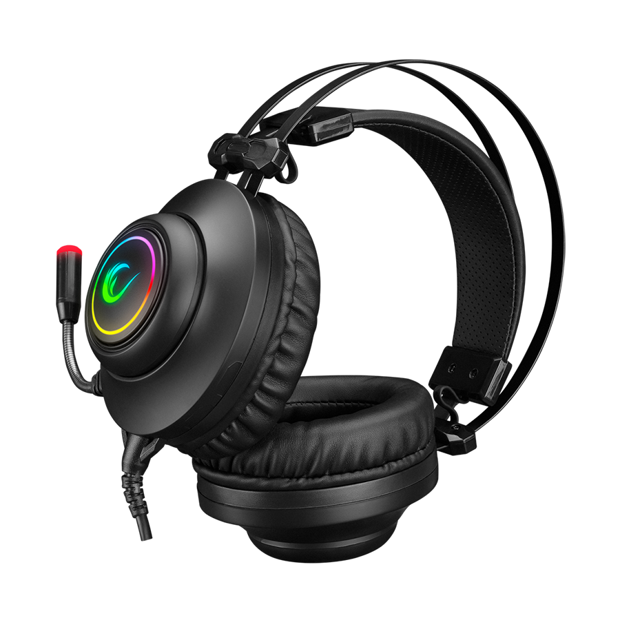 Slušalice sa mikrofonom gaming RAMPAGE RM-K1 PULSAR black, USB 7.1 surround, vibracija, RGB - Image 3