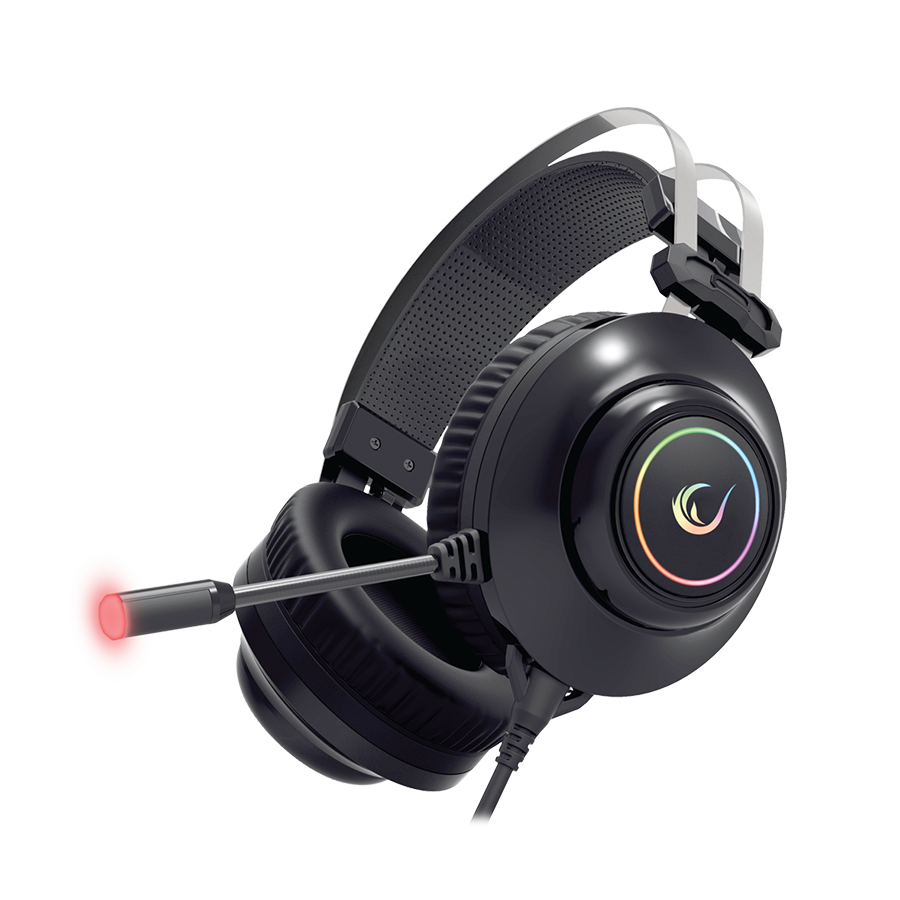 Slušalice sa mikrofonom gaming RAMPAGE RM-K1 PULSAR black, USB 7.1 surround, vibracija, RGB - Image 8