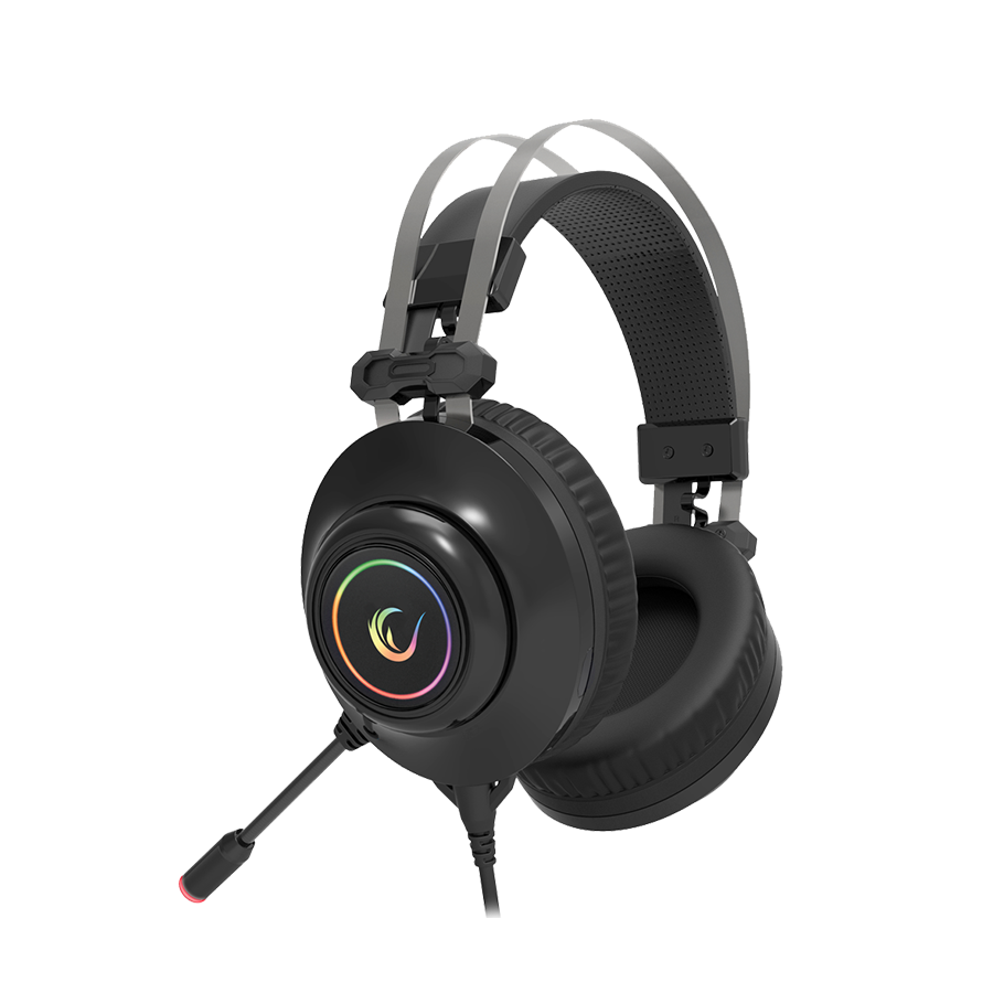 Slušalice sa mikrofonom gaming RAMPAGE RM-K1 PULSAR black, USB 7.1 surround, vibracija, RGB - Image 10