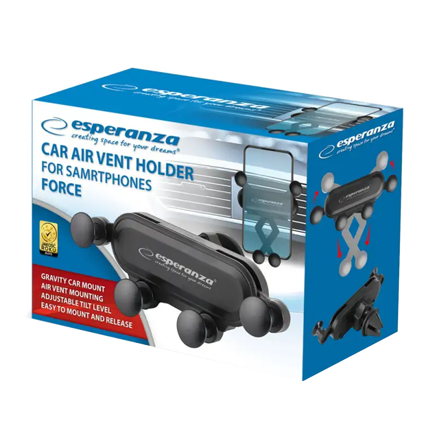Univerzalni auto držač nosač za mobitel ESPERANZA CAR AIR VENT HOLDER FOR SMARTPHONES FORCE, EMH143 - Image 3