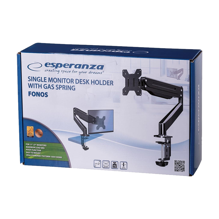 NOSAČ ZA MONITOR ESPERANZA DESK HOLDER WITH GAS SPRING FOR COMPUTER MONITOR 17"-27" FONOS, ERW019 - Image 2