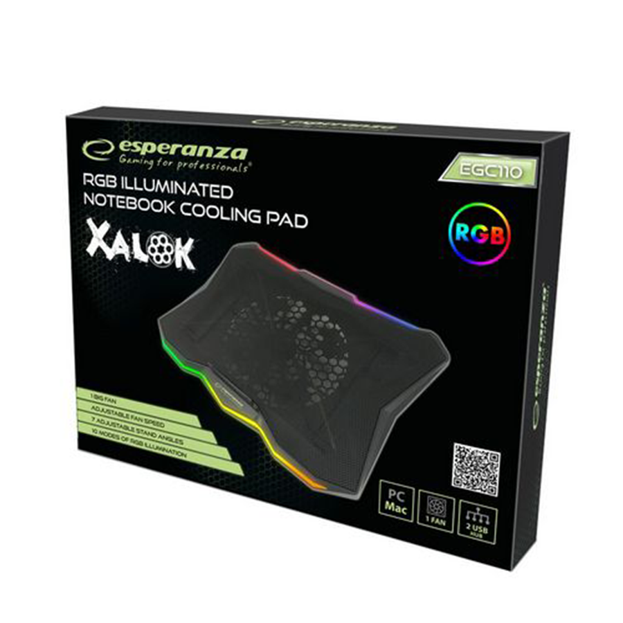 Postolje za notebook gaming ESPERANZA RGB ILLUMINATED GAMING NOTEBOOK, COOLING PAD XALOK, EGC110 - Image 6