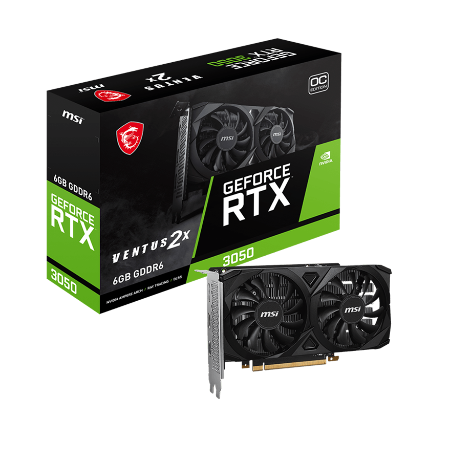 VGA MSI NVIDIA GeForce RTX 3050 VENTUS 2X 6G OC 6GB GDDR6/96bit, 1xDP, 2xHDMI