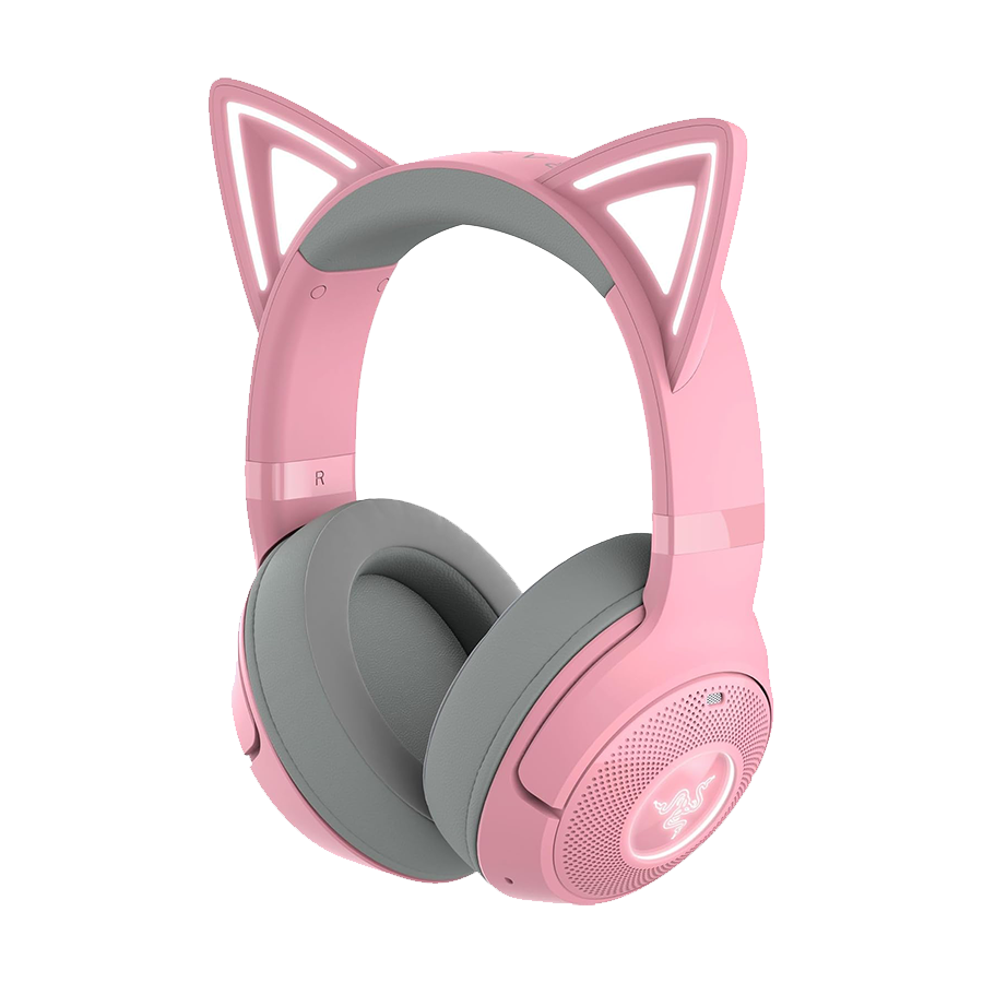 Slušalice Razer Kraken Kitty V2 BT - Quartz Edition - Wireless Bluetooth RGB Headset with Kitty Ears - FRML Packaging, RZ04-04860100-R3M1