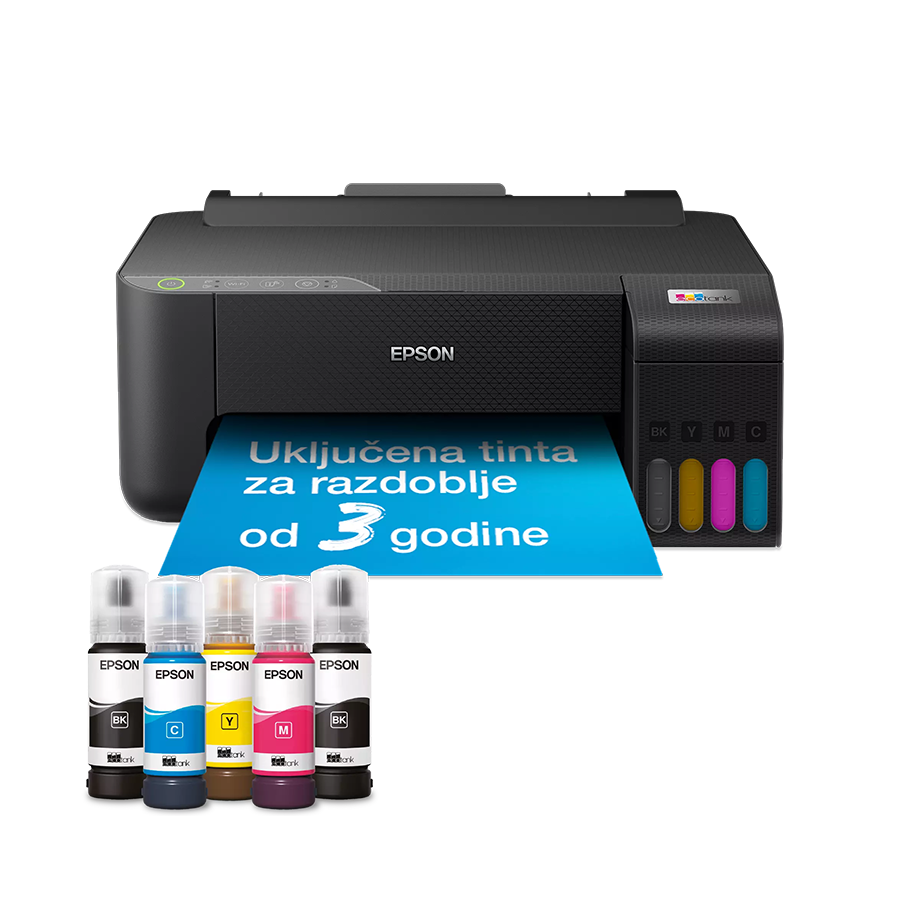 Printer Epson EcoTank L1270 33str/min BW. 15str/min Color, Rezolucija ispisa 5.760 x 1.440 dpi. USB+WiFi+WiFi Direct