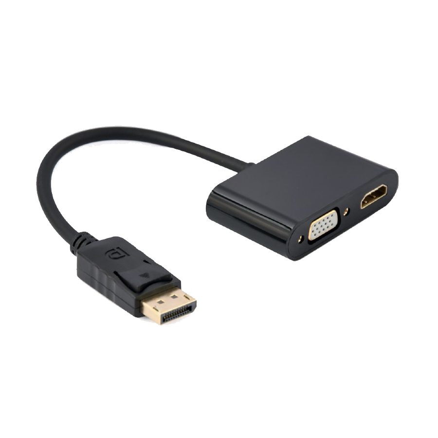 GEMBIRD Display port male to HDMI female + VGA female adapter black A-DPM-HDMIFVGAF-01