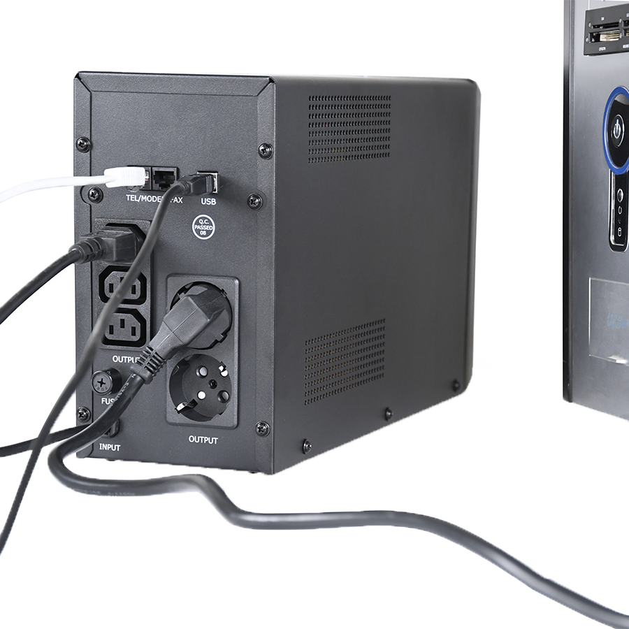 UPS GEMBIRD EG-UPS-035, USB and LCD display, 2000 VA, 1200W, black - Image 3