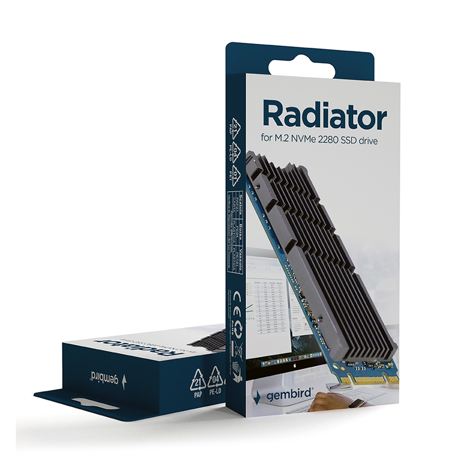 Hladnjak za M.2 NVMe 2280 SSD drive, GEMBIRD EE2280-R-01 - Image 5