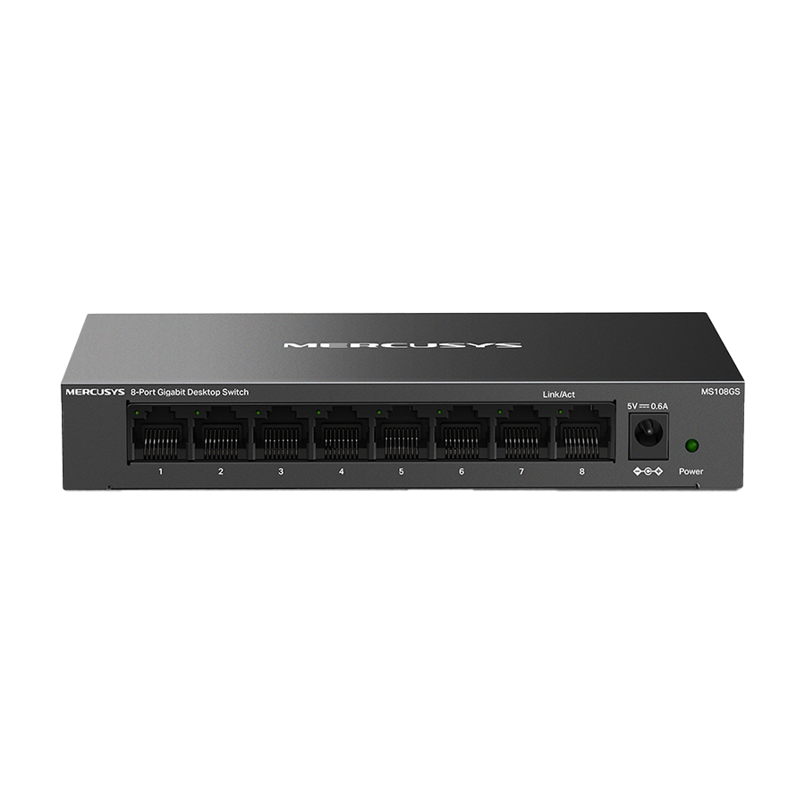 SWITCH MERCUSYS MS108GS 8-Port Gigabit Desktop Switch, Desktop Steel Case