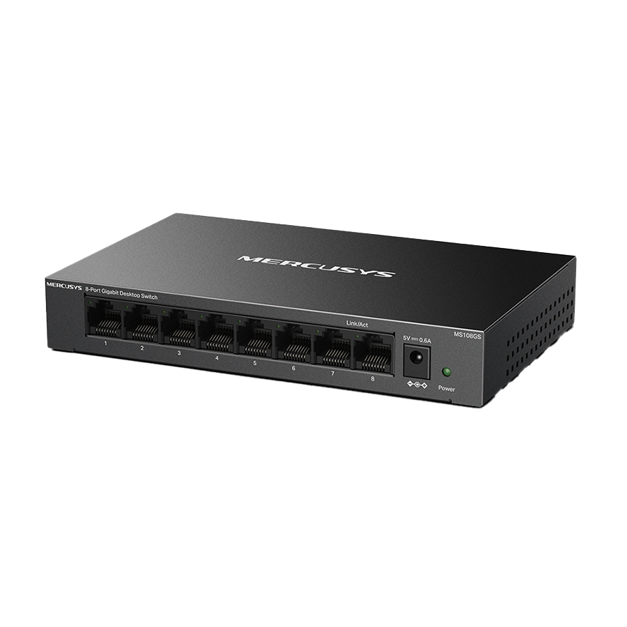 SWITCH MERCUSYS MS108GS 8-Port Gigabit Desktop Switch, Desktop Steel Case - Image 2