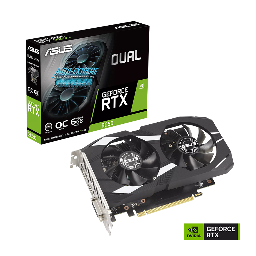 VGA ASUS VGA DUAL-RTX3050 OC 6G NVIDIA GeForce RTX 3050 6GB GDDR6 96bit, DVI-D, HDMI, 3xDP