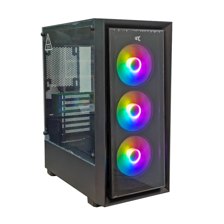 KUĆIŠTE GNC EZ COOL GAMING HC-625B BEZ NAPAJANJA, Tempered Glass, 3x120 RGB ventilator