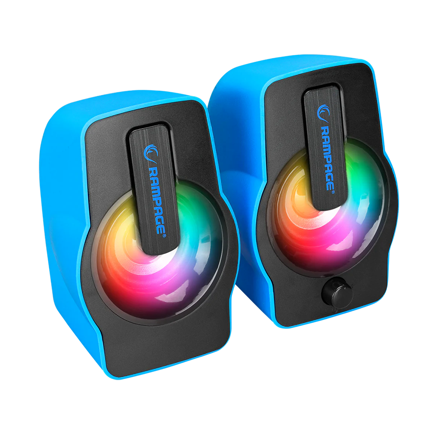 Zvučnici 2.0 gaming RAMPAGE RMS-G7 FALSETTO, 6W, RGB LED blue, 3,5mm + USB napajanje