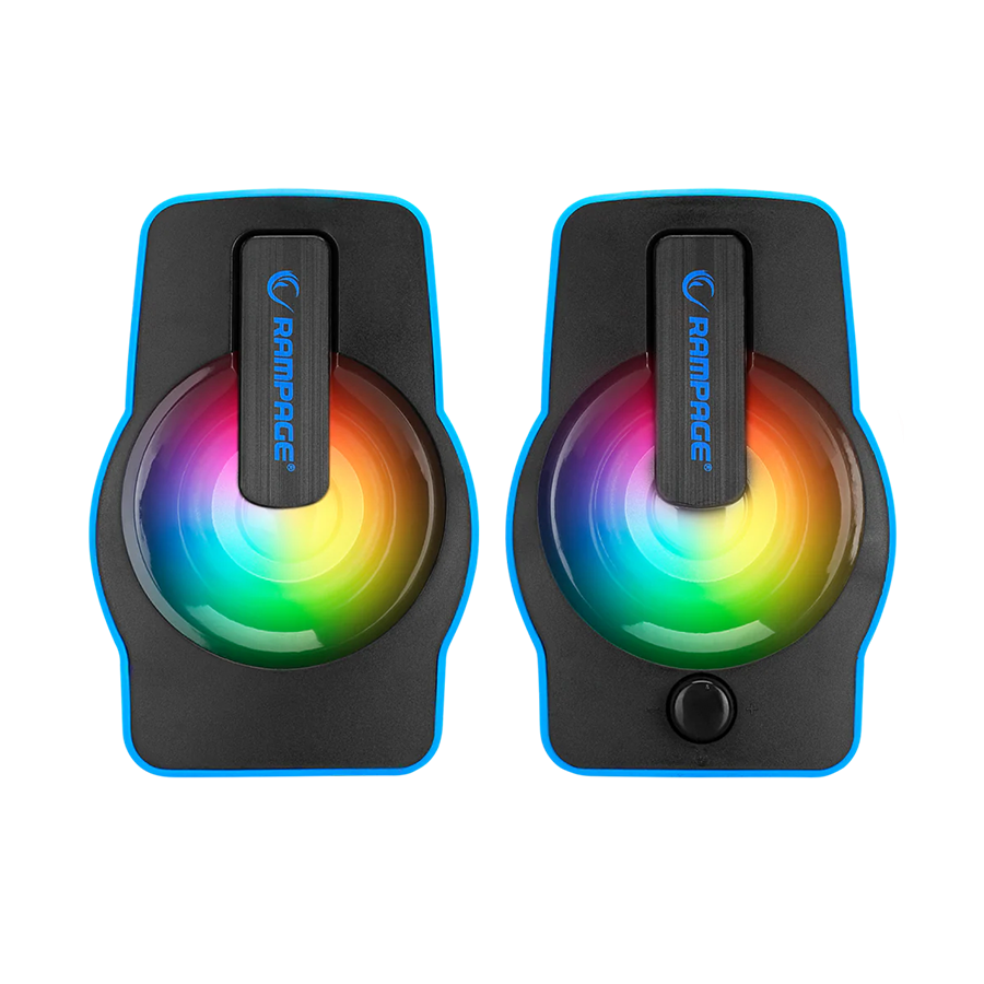 Zvučnici 2.0 gaming RAMPAGE RMS-G7 FALSETTO, 6W, RGB LED blue, 3,5mm + USB napajanje - Image 2