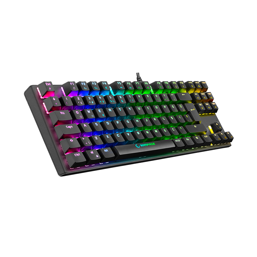 Tastatura gaming RAMPAGE KB-R17 Raptor Black USB 6 Color Blue Switch BiH Layout Gaming Mechanical Keyboard, 31409