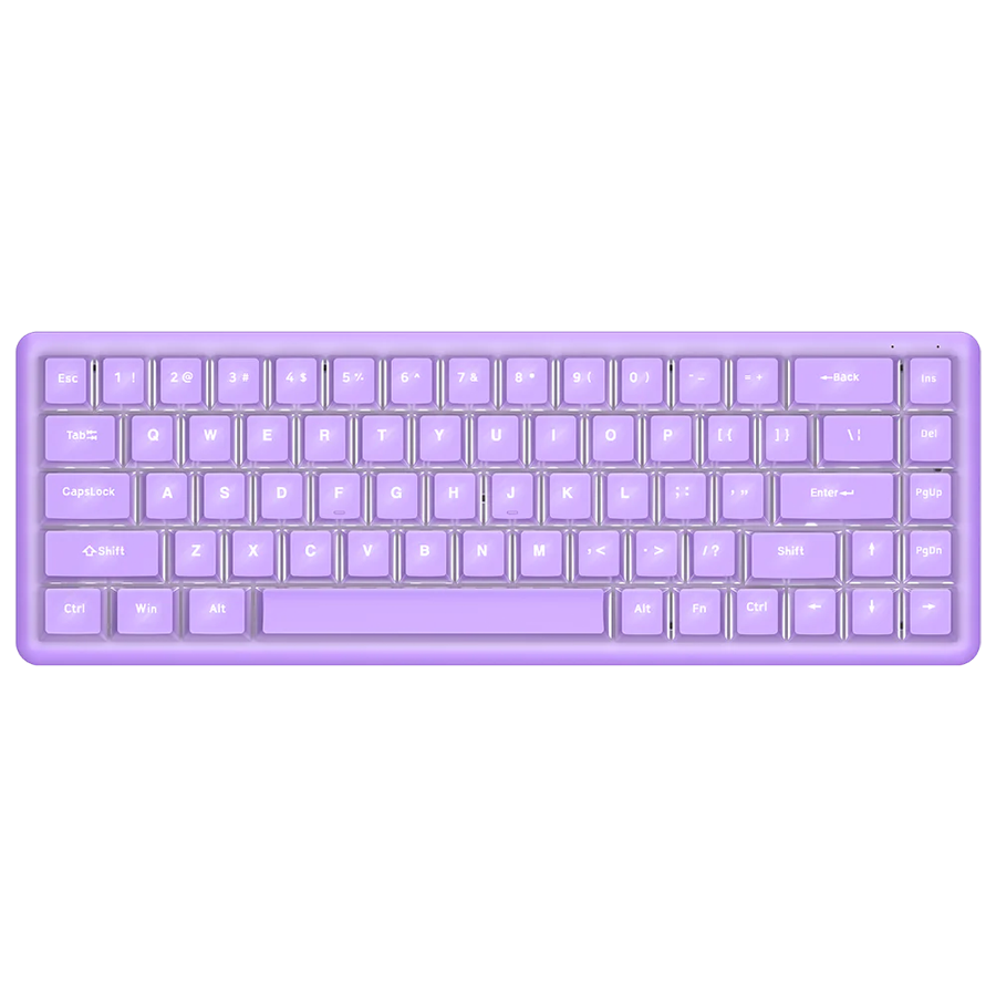 Tastatura gaming RAMPAGE REBEL purple, Mechanical, Low Profile, red switch, US Layout, Rainbow - Image 2