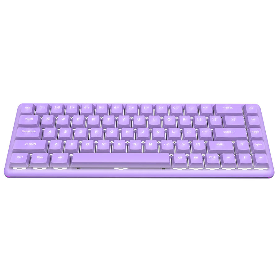 Tastatura gaming RAMPAGE REBEL purple, Mechanical, Low Profile, red switch, US Layout, Rainbow - Image 3