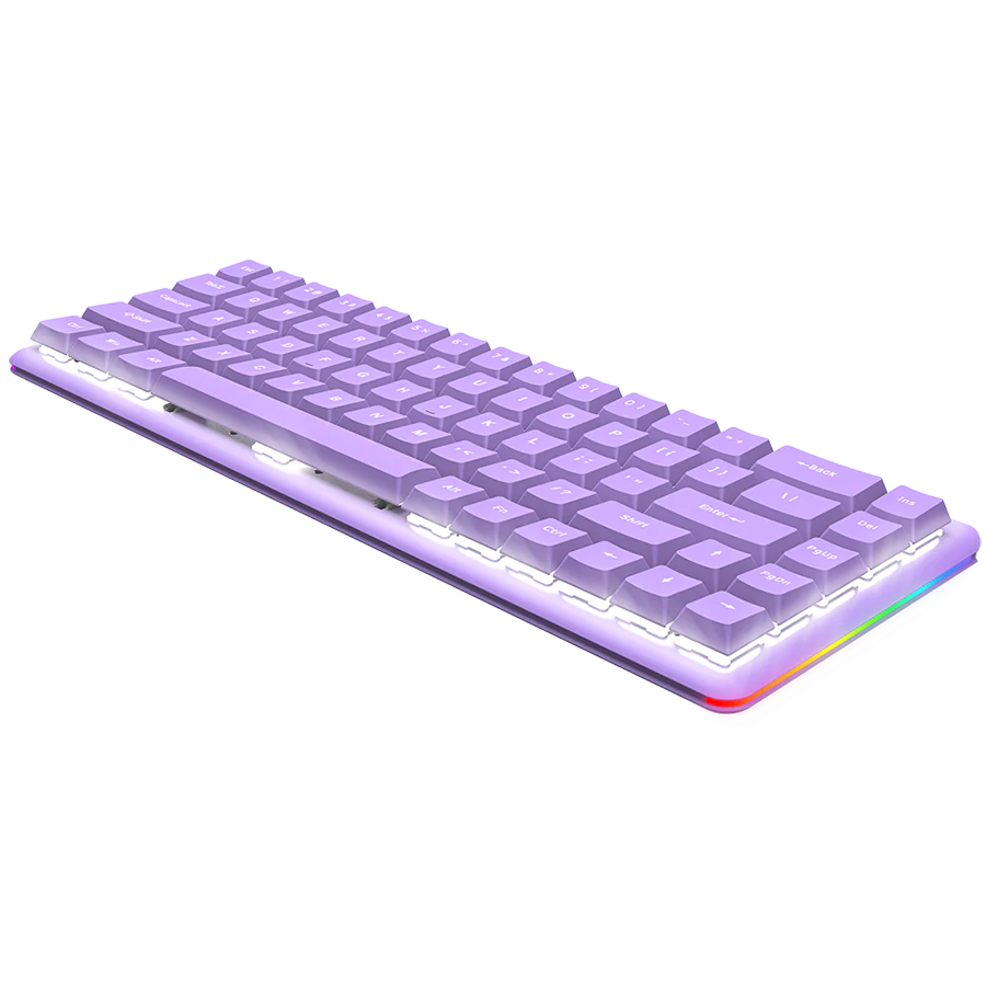 Tastatura gaming RAMPAGE REBEL purple, Mechanical, Low Profile, red switch, US Layout, Rainbow - Image 4
