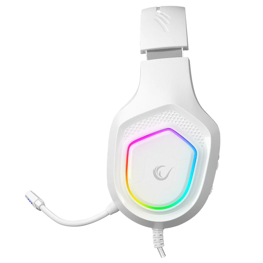 Slušalice sa mikrofonom gaming RAMPAGE RM-K90 VECTOR white, RGB LED, Type-C - Image 3