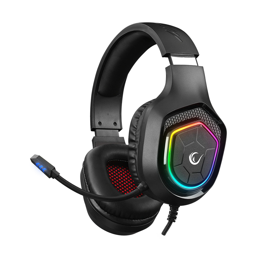 Slušalice sa mikrofonom gaming RAMPAGE RM-K90 VECTOR black, RGB LED, Type-C