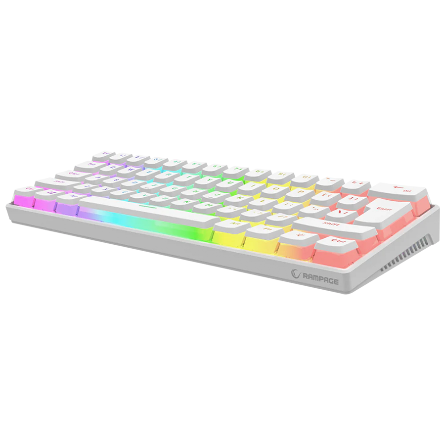 Tastatura gaming RAMPAGE RADIANT K11 white, red switch, Type-C, RGB, US Layout, pudding keycaps, 38969 - Image 5