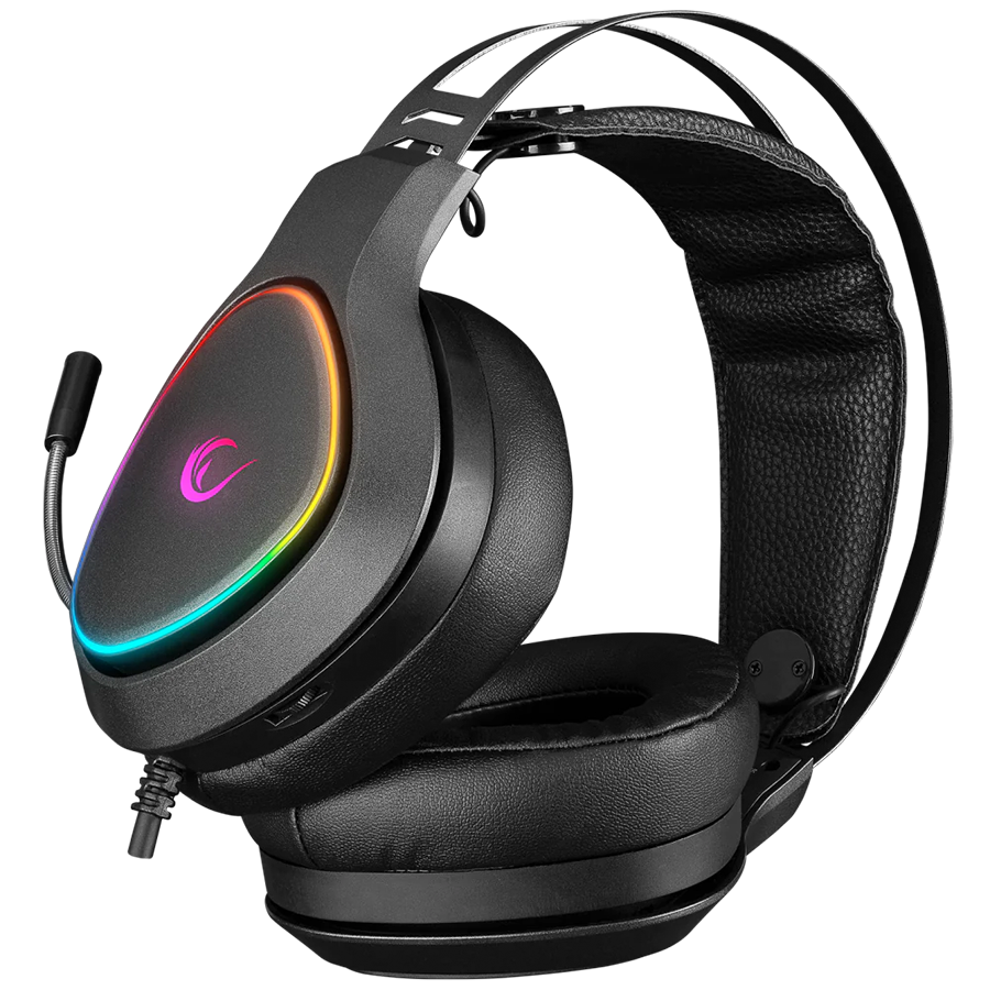 Slušalice sa mikrofonom gaming RAMPAGE RMX-G7 SNIPER Black RGB Illuminated,with Flexible Microphone Gaming, Headset - Image 4
