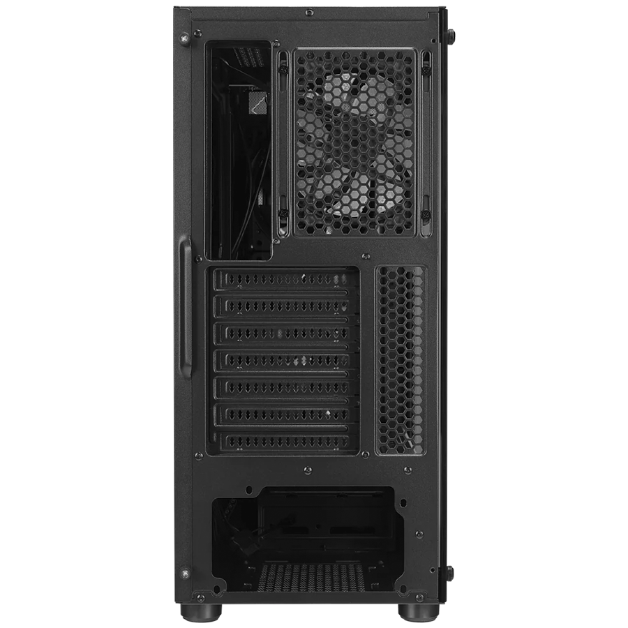 Kućište gaming RAMPAGE AZZA V1 Tempered Glass Black 3*12CM Black 1* 12CM ARGB Fan ATX Mid-T Gaming Player Case - Image 7