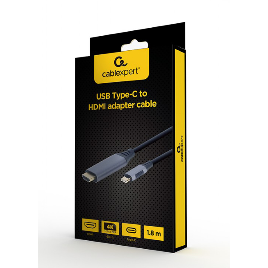 Video adapter kabl Type-C to HDMI, space grey, 1.8 m, 4K 60 Hz, GEMBIRD CC-USB3C-HDMI-01-6 - Image 3