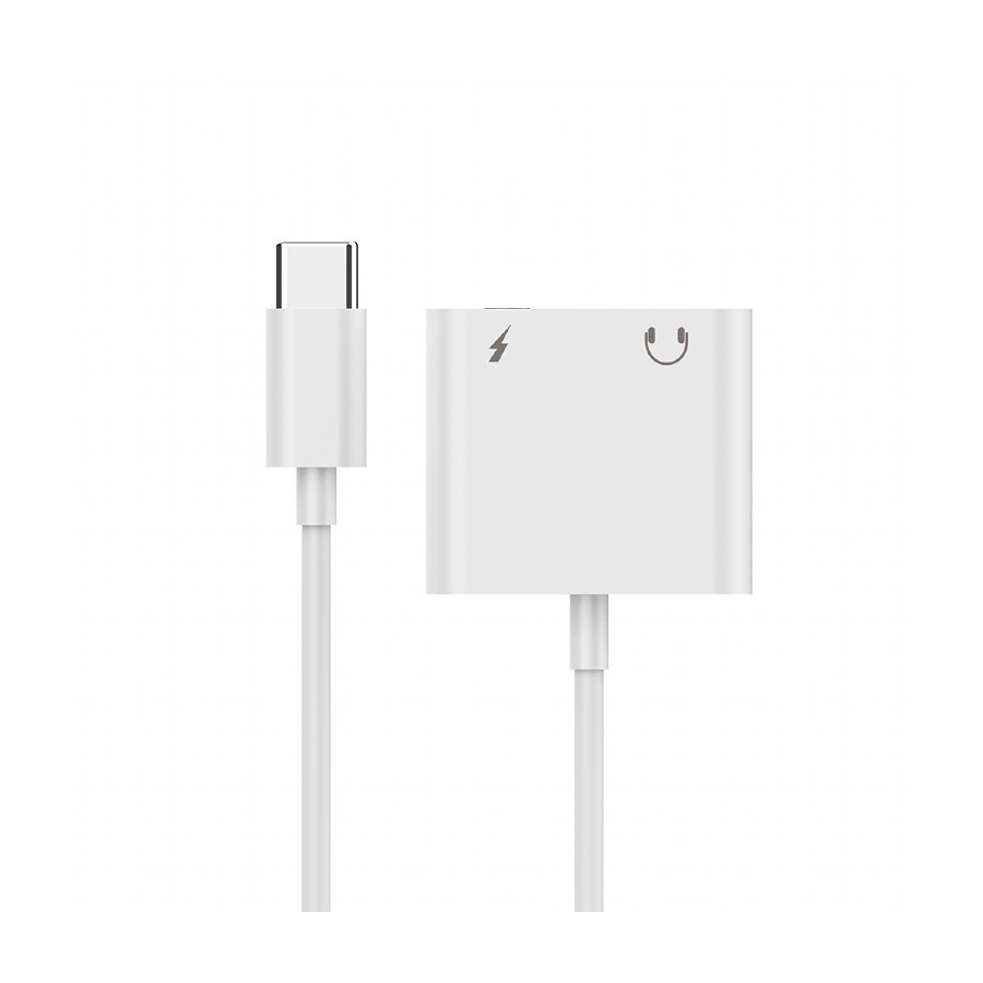 Audio adapter GEMBIRD A-CM-3.5FP-01, USB type-C plug to stereo 3.5 mm + Type-C power, white - Image 2