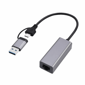 USB-A + Type-C to Ethernet LAN 2.5Gb GEMBIRD USB 3.1 + type-C Gigabit network adapter, space grey, A-USB3AC-LAN2G-01