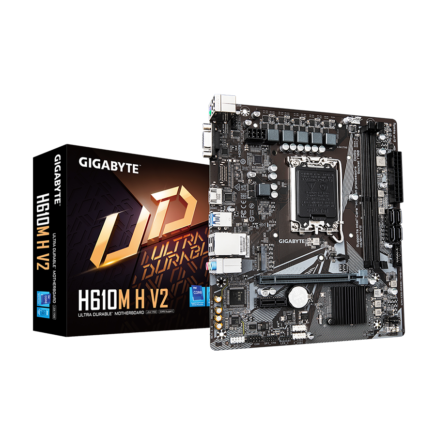 Gigabyte MB H610M H V2 G10, LGA1700; 2xDDR5 up to 96GB 1xM.2; 4x SATA, HDMI, 1xPS2; 6xUSB