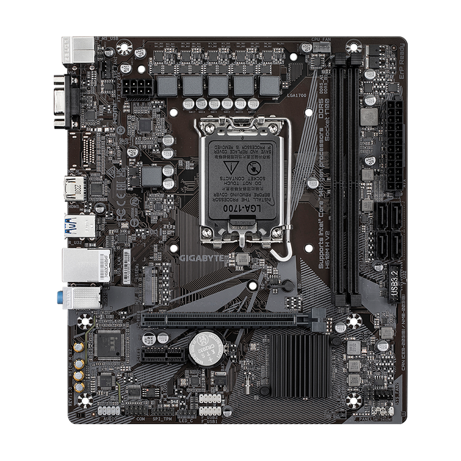 Gigabyte MB H610M H V2 G10, LGA1700; 2xDDR5 up to 96GB 1xM.2; 4x SATA, HDMI, 1xPS2; 6xUSB - Image 2