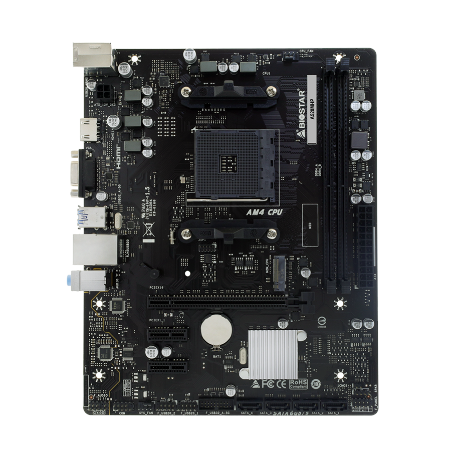 MB BIOSTAR A520MHP, mATX, Soc AM4, DDR4, M.2, GbE LAN, HDMI, VGA - Image 2