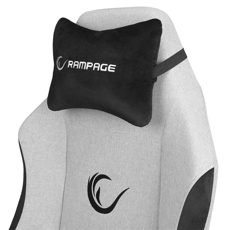 Stolica gaming RAMPAGE KL-R72 WOOF High Level Antiperspirant Fabric Grey/Black - Image 2