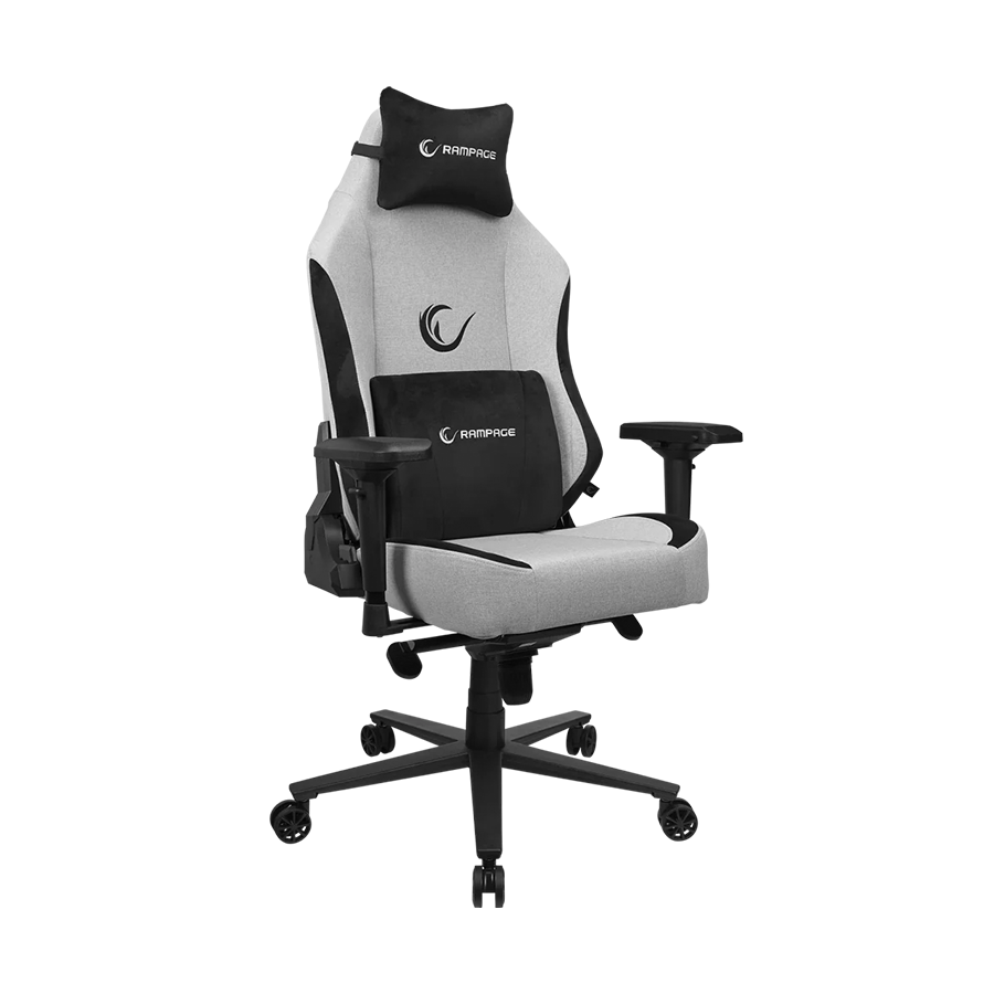 Stolica gaming RAMPAGE KL-R72 WOOF High Level Antiperspirant Fabric Grey/Black - Image 8