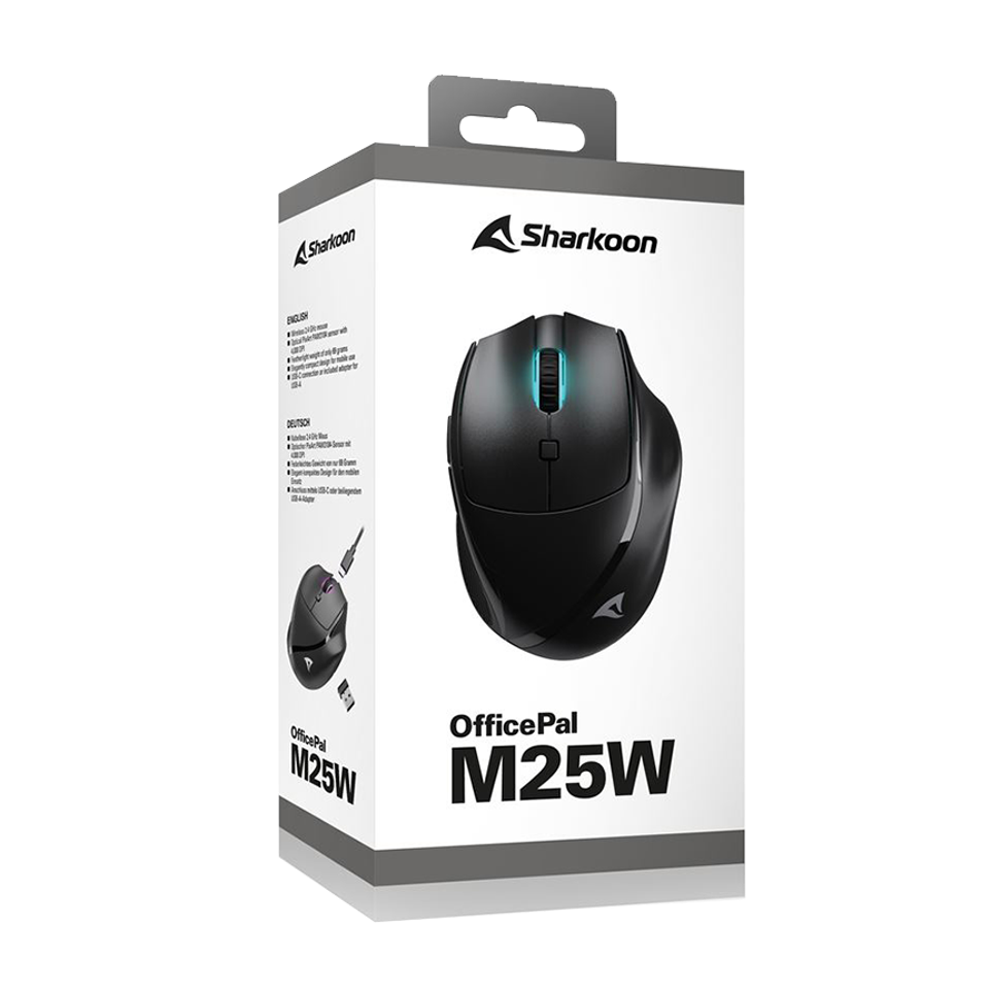 Miš SHARKOON OfficePal M25W Black, wireless/wire dual mode - Image 5