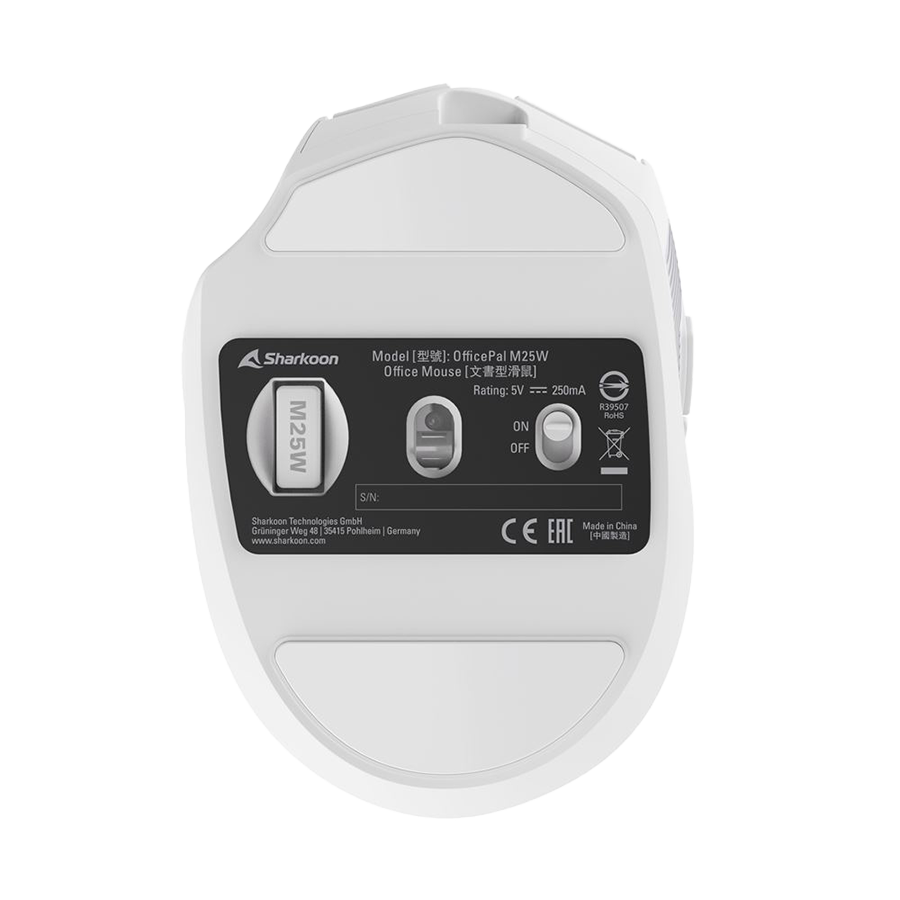 Miš SHARKOON OfficePal M25W White, wireless/wire dual mode - Image 2
