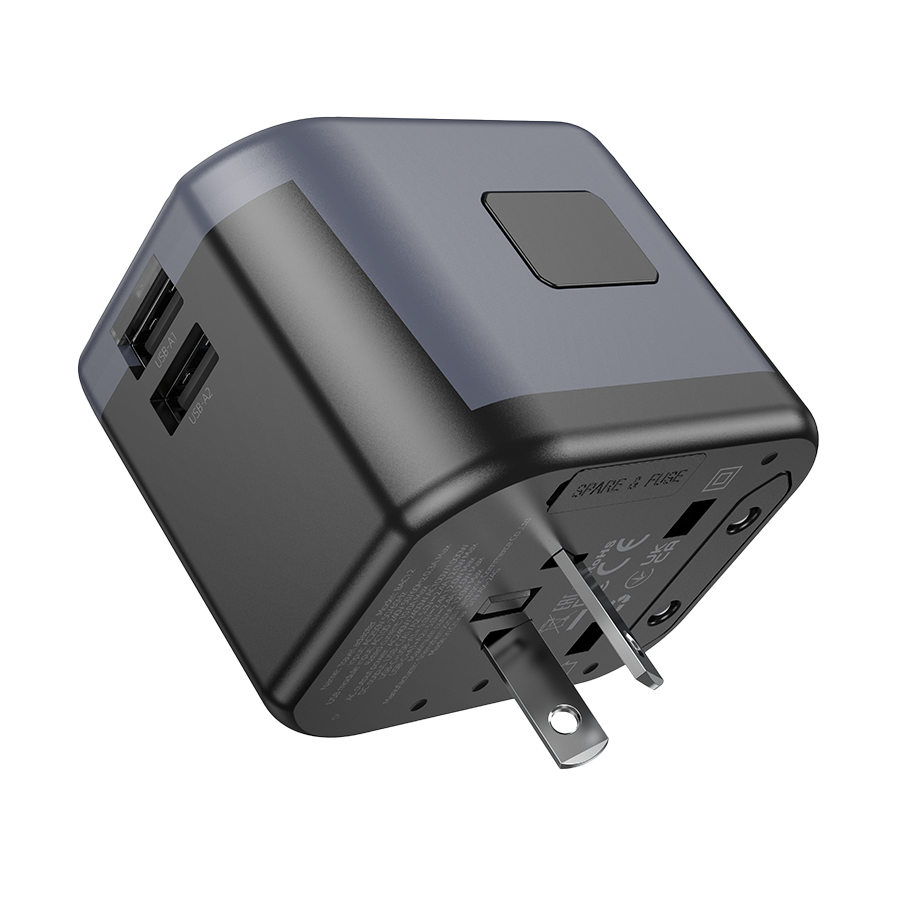 Univerzalni strujni adapter i USB punjač BOROFONE BAC12 Leader 3-port(1C2A), European EU/British UK/US US/Australian AUS - Image 6