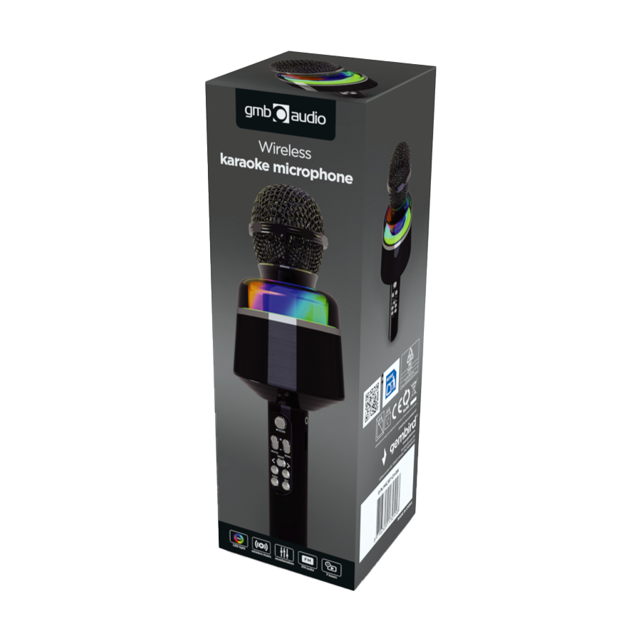 Mikrofon karaoke wireless bluetooth sa zvučnikom, black, GEMBIRD MICBT-01-BK - Image 6