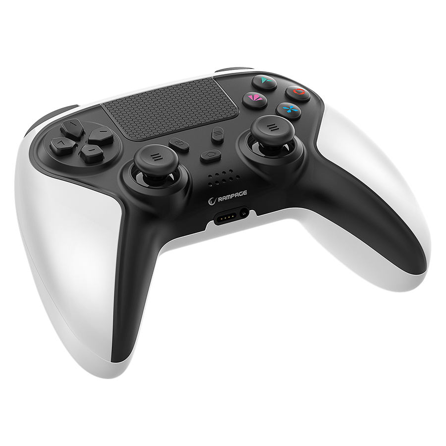 Game Pad gaming RAMPAGE Snopy Tactic White Bluetooth Dual Vibration PS4 Gamepad Joypad, 40929 - Image 2